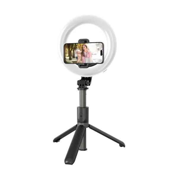 Green Lion Ring Light 6″ Selfie Stick - Black